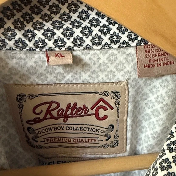 Rafter C Men's Casual Gray Patterned Shirt - Picture 2 of 6